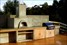 Wood-fired pizza oven, polished concrete bench-top, outdoor kitchen, BBQ, landscaping