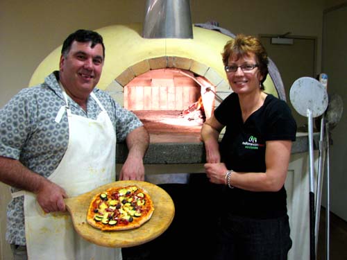 Commercial wood-fired pizza oven